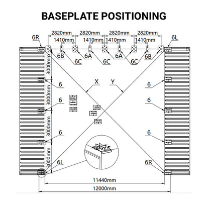 40' x 40' Dual Truss Container Shelter with Enclosed End Wall &amp; Front Drop