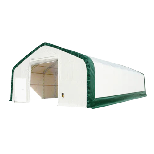 30FT DOUBLE TRUSS STORAGE BUILDING WITH FRONT&BACK WINCH DOOR