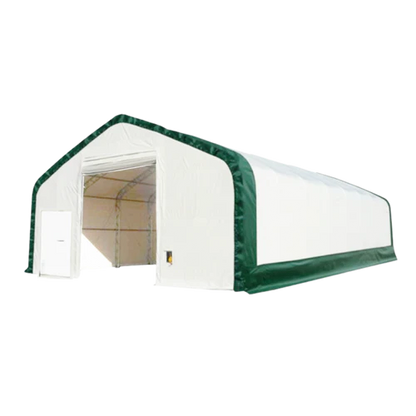 30FT DOUBLE TRUSS STORAGE BUILDING WITH FRONT&BACK WINCH DOOR