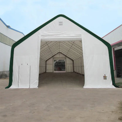 30FT DOUBLE TRUSS STORAGE BUILDING WITH FRONT&BACK WINCH DOOR