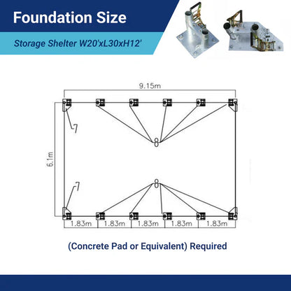 NEW! Single Truss Storage Shelter W20'xL30'xH12'